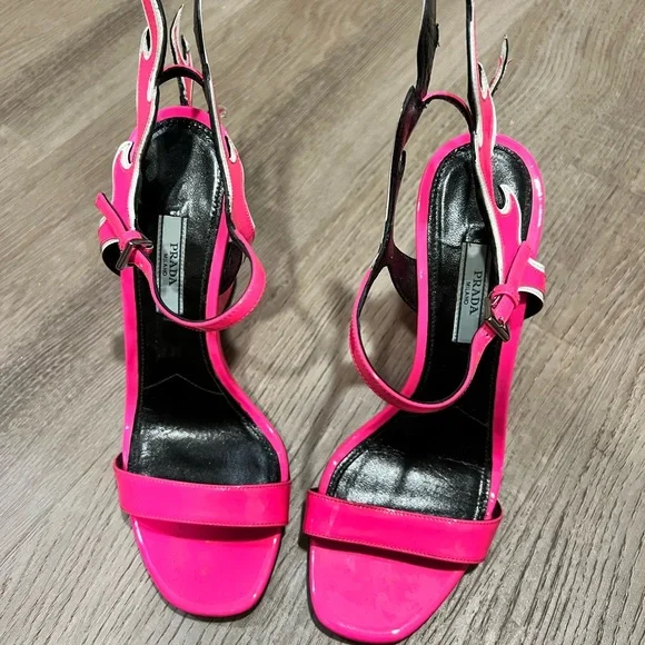 Prada Pink Flame Sandals - Picture 2 of 4